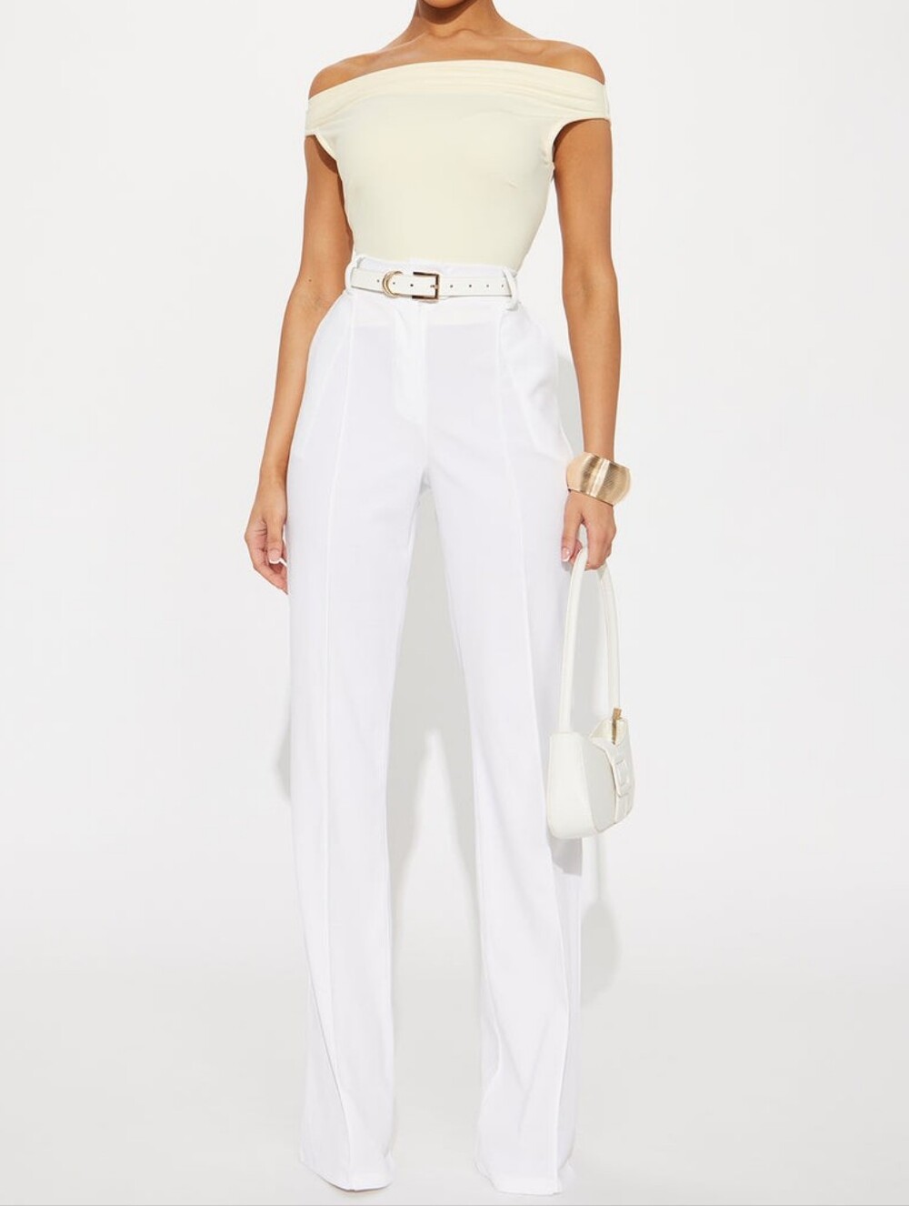 Tall Wide Leg trouser Pant- White